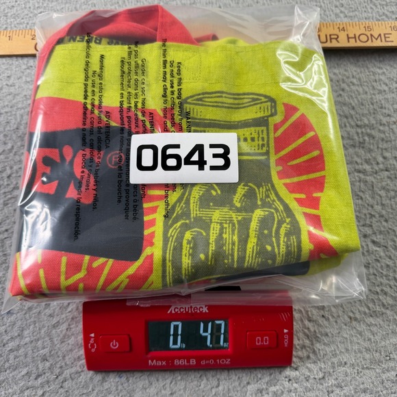 Trader Joes Pickle In A Jar Reusable Canvas Tote Bag Green Handles Made in USA - Picture 10 of 10